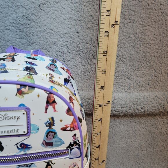 Loungefly Disney Princess Mini Backpack Princess Silhouette Purple White NEW - Picture 10 of 11